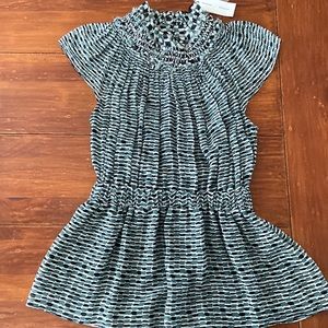 New Proenza Schouler Cap Sleeve Printed Crepe Chiffon Blouse size 0